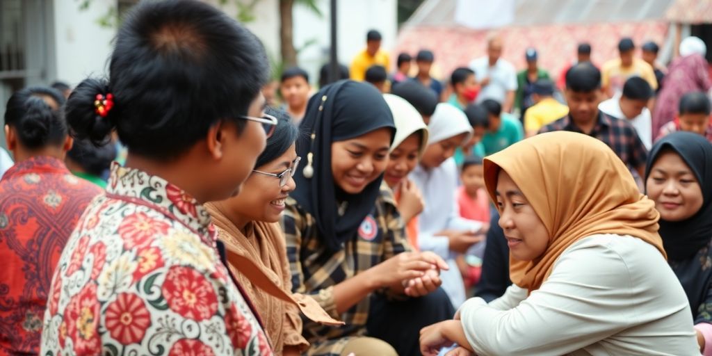 Kegiatan masyarakat yang mencerminkan persatuan dan keberagaman.